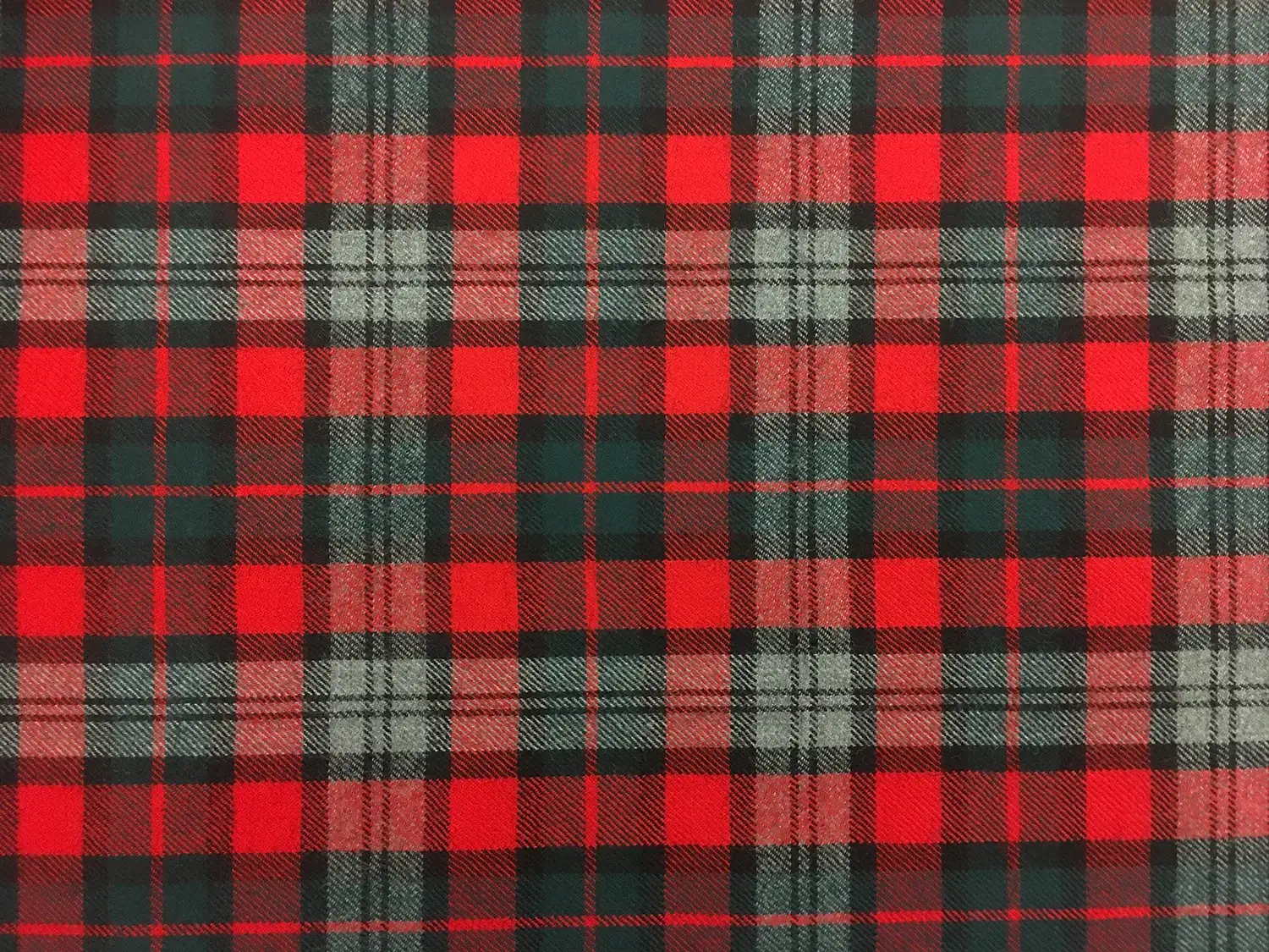 Italian Virgin Wool Plaid Suiting in Scarlet Hunter