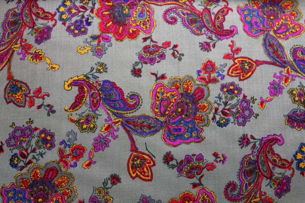 Wool Challis Print0