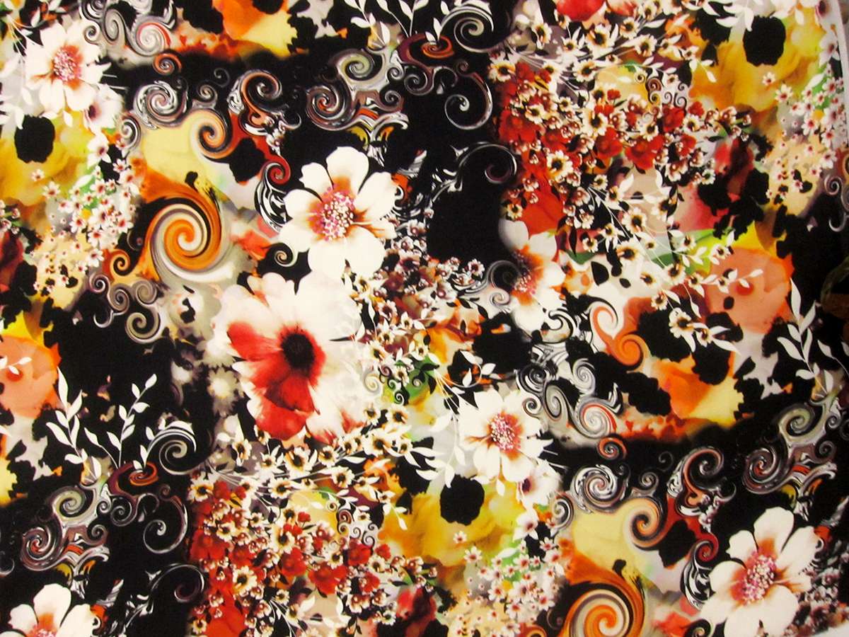 Printed Silk Gazar0