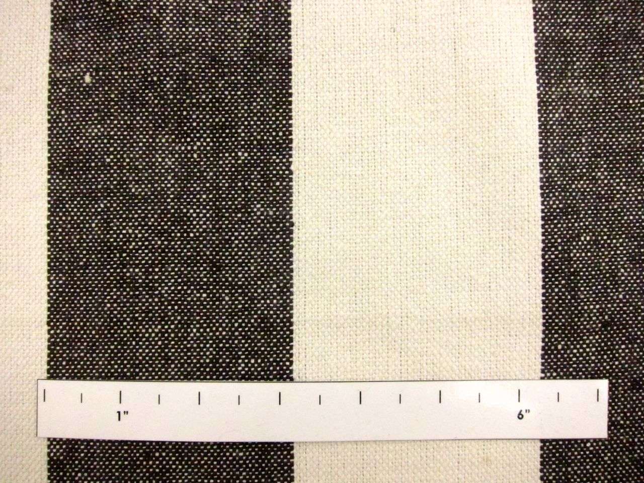 Cotton Upholstery 3" Stripe in Chocolate And Ivory1