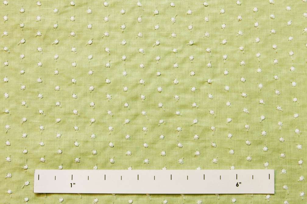 Cotton Embroidered Dots in Spring Bud1