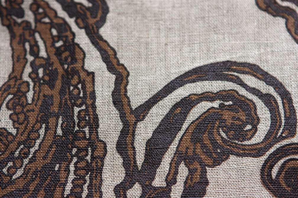 Linen Upholstery Large Paisley Print2