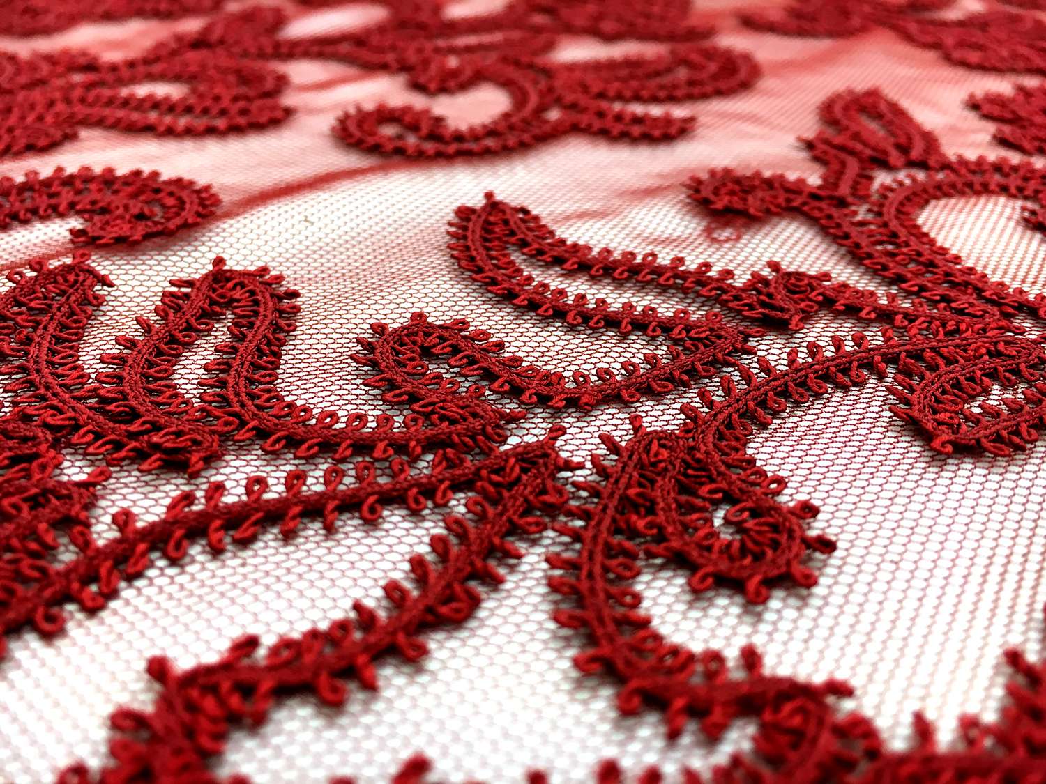 Embroidered Tulle in Oxblood2
