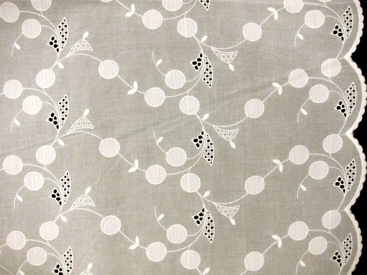 Embroidered Cotton Voile Eyelet in Vanilla0