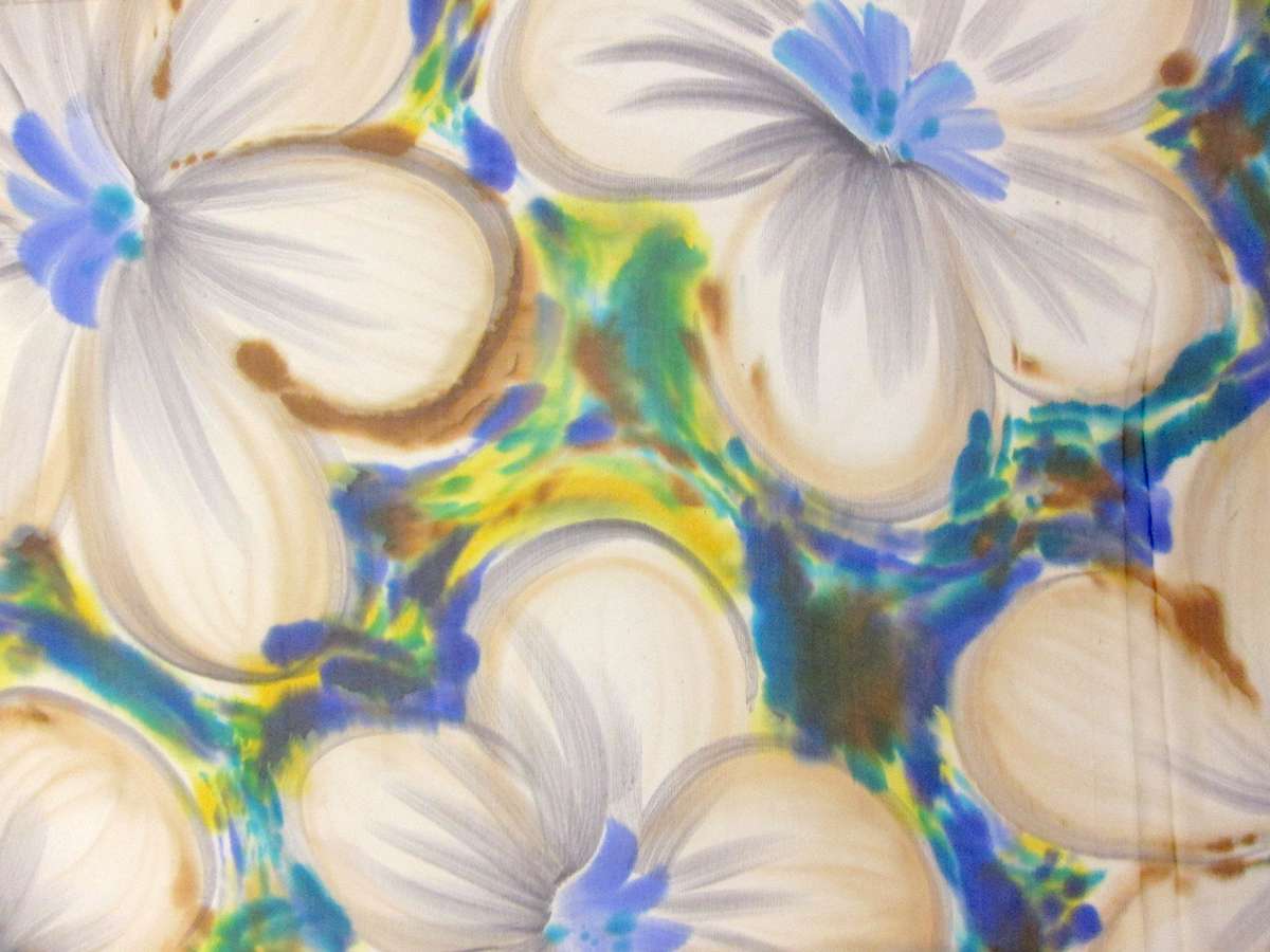 Hand Painted Silk Chiffon0