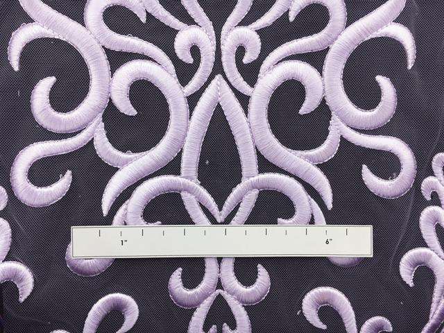 Heavily Embroidered Lilac Tulle3