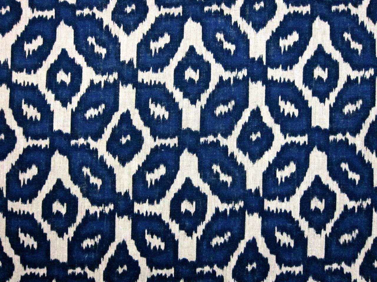 Linen Upholstery Ikat Print0