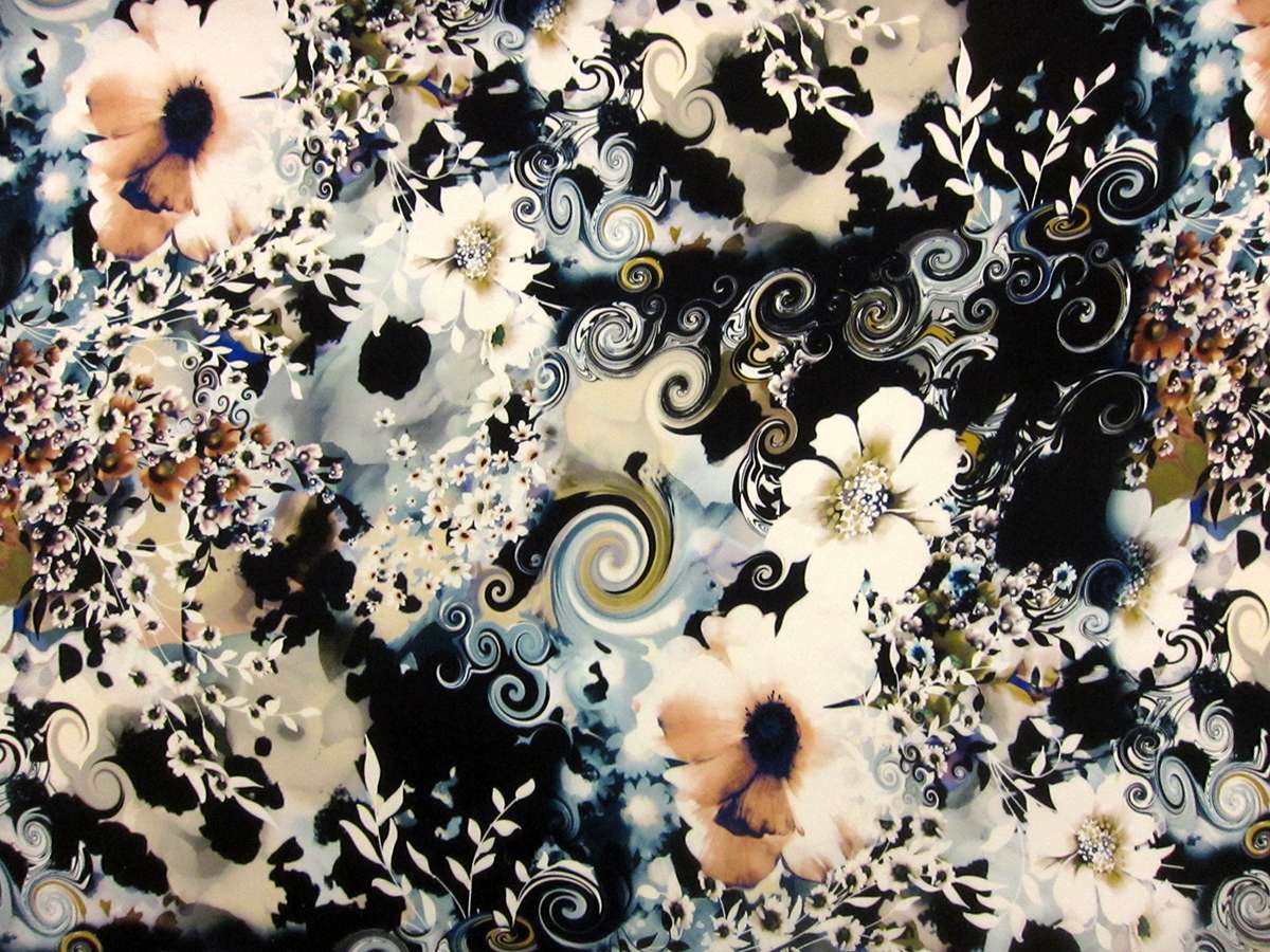 Printed Silk Gazar0