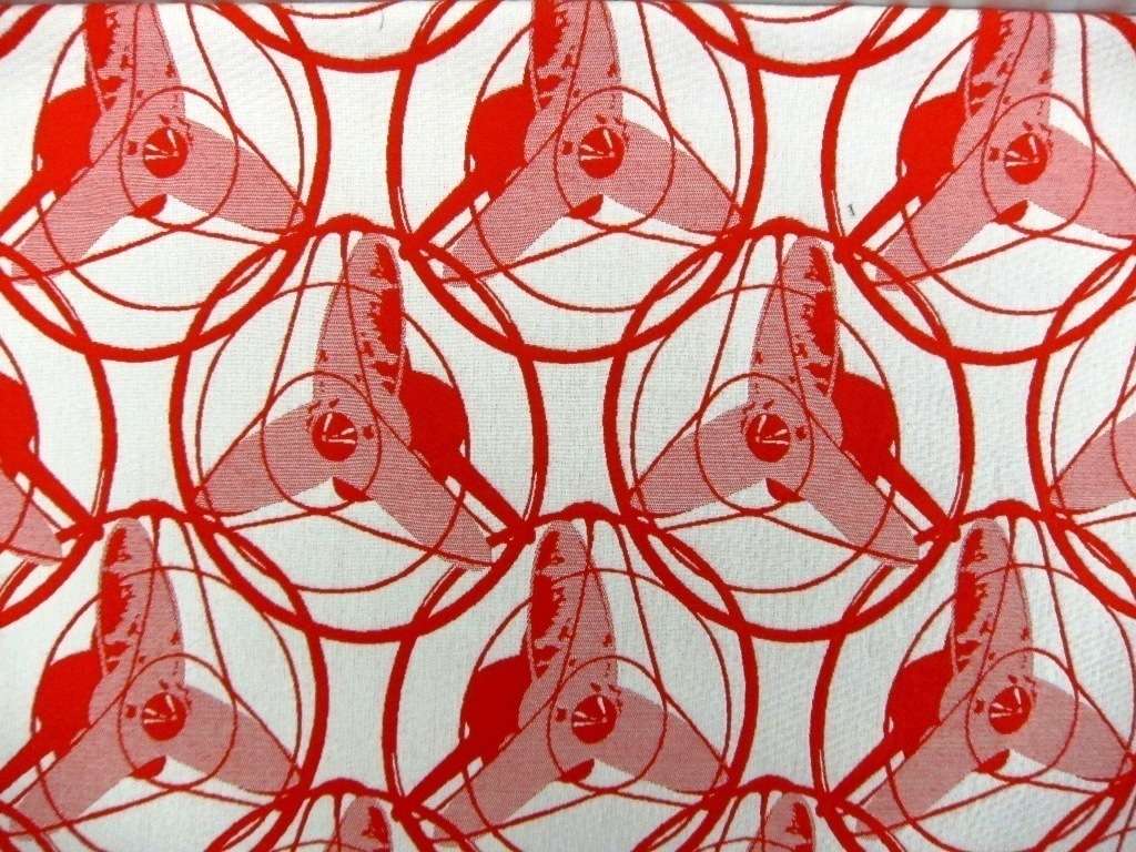 RED/WHITE BROCADE