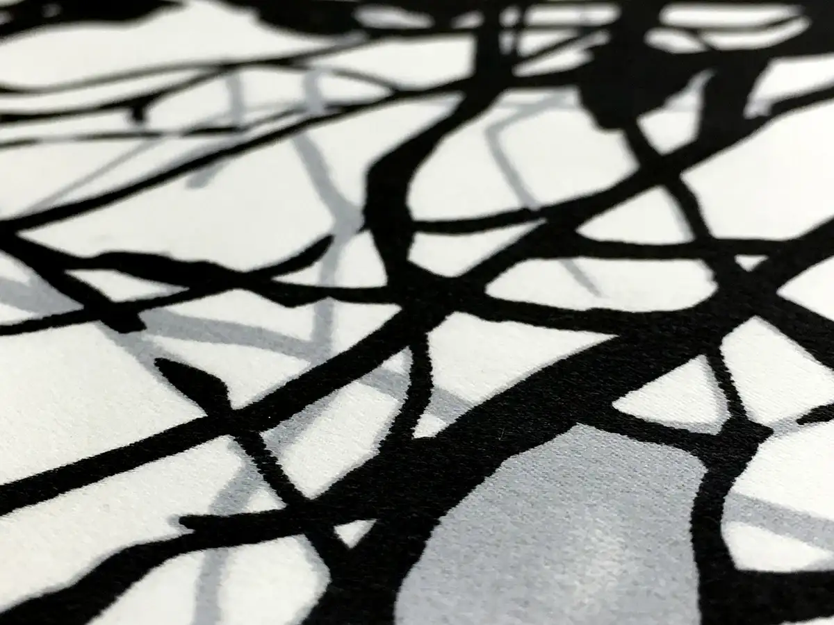 Printed Silk Charmeuse with Abstract Line Patterns2
