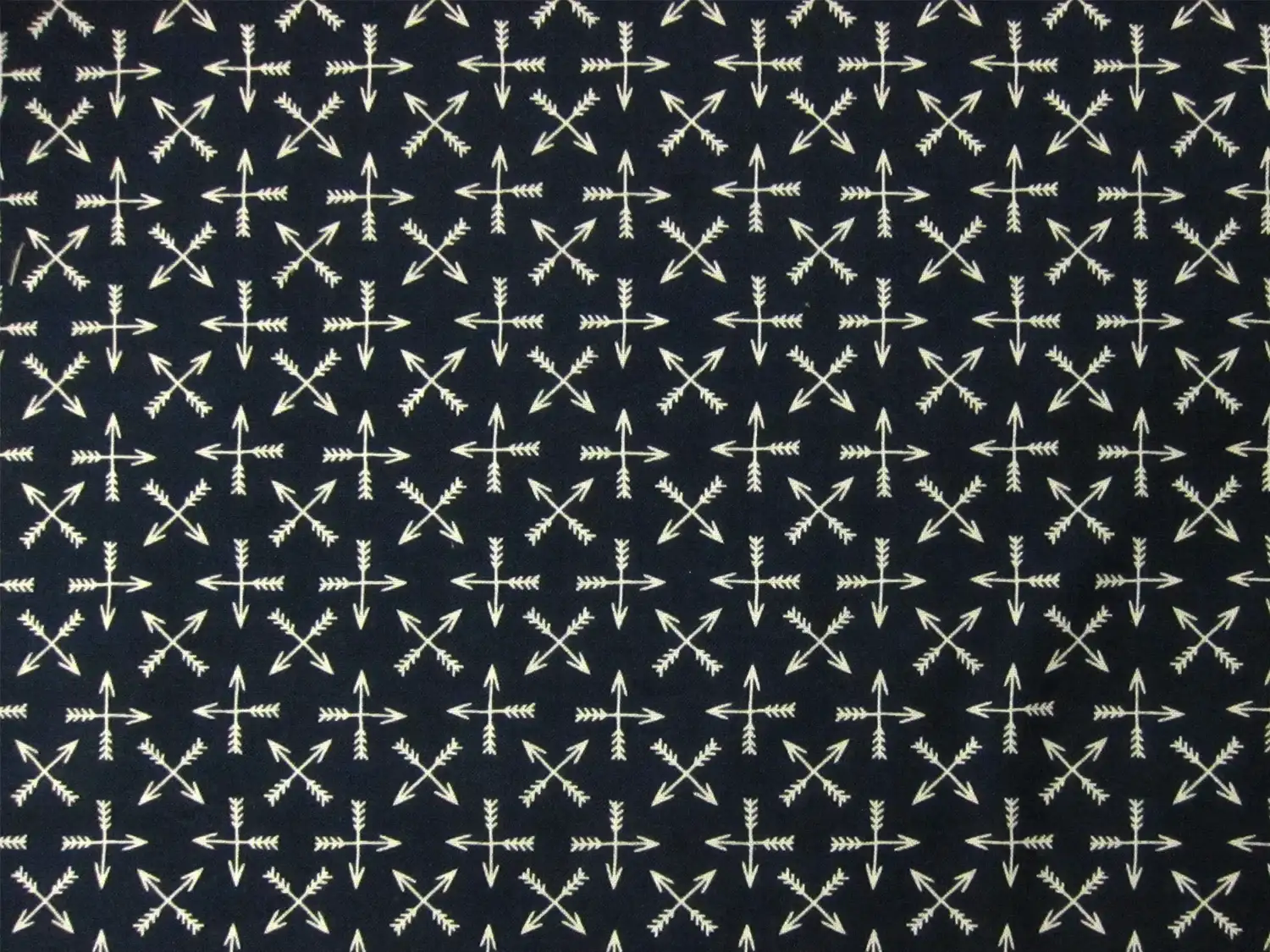 Navy Cotton Broadcloth Print with Crossed Arrows1