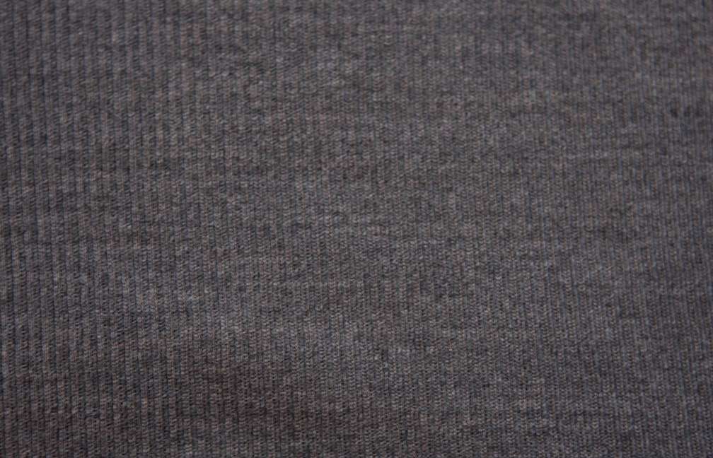 Virgin Wool Rib Knit in Heather Medium Grey0