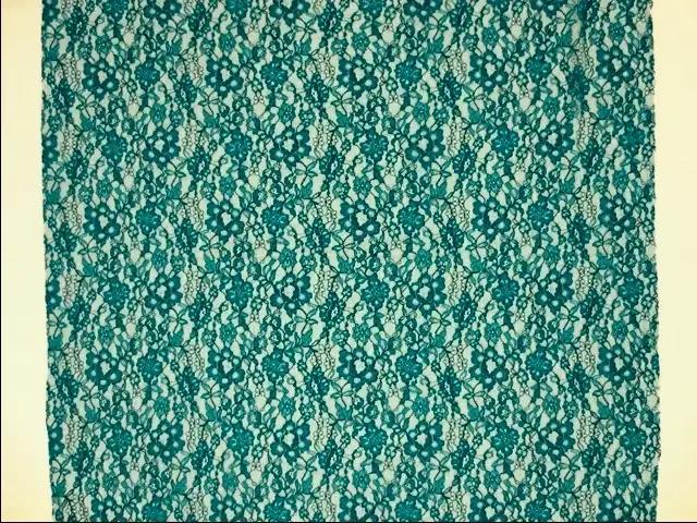 Peacock blue floral Stretch French Chantilly Lace