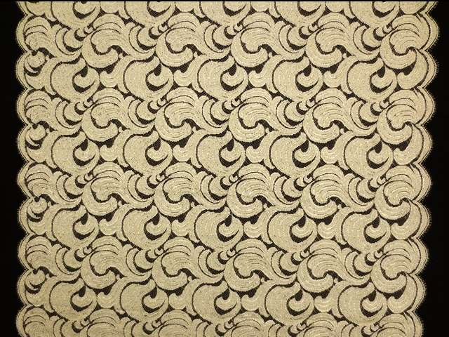 Silver and grey double scallop swirly French metallic Chantilly Lace
