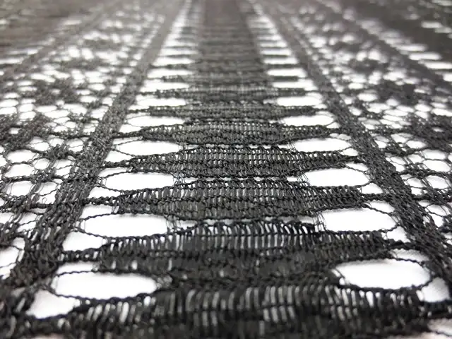 Double scallop black floral French Chantilly Lace