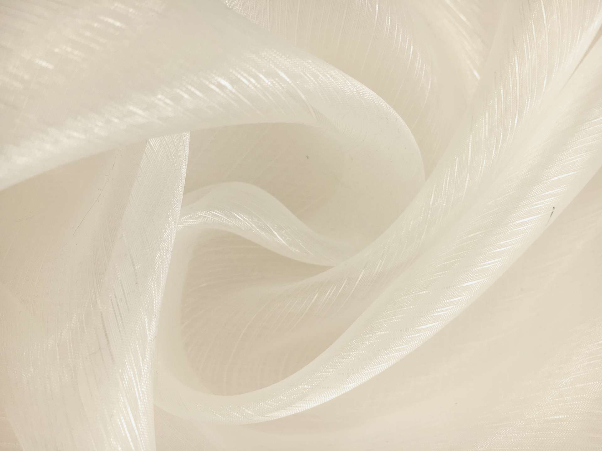 Crystal Stripe Polyester Organza in Ivory