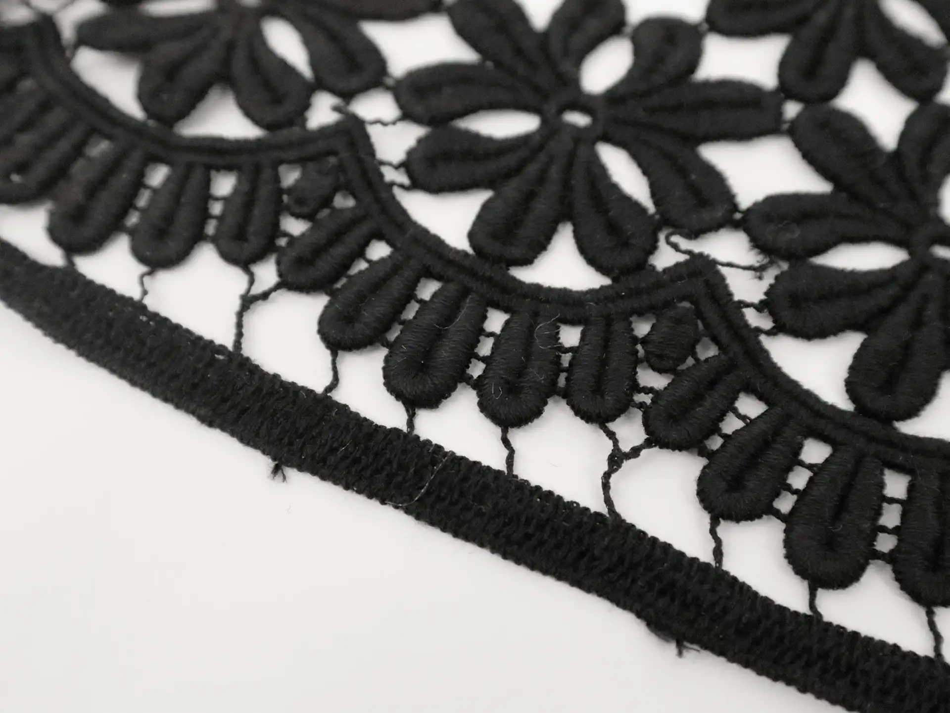 Made in Switzerland Cotton Guipure Lace with Floral Pattern
