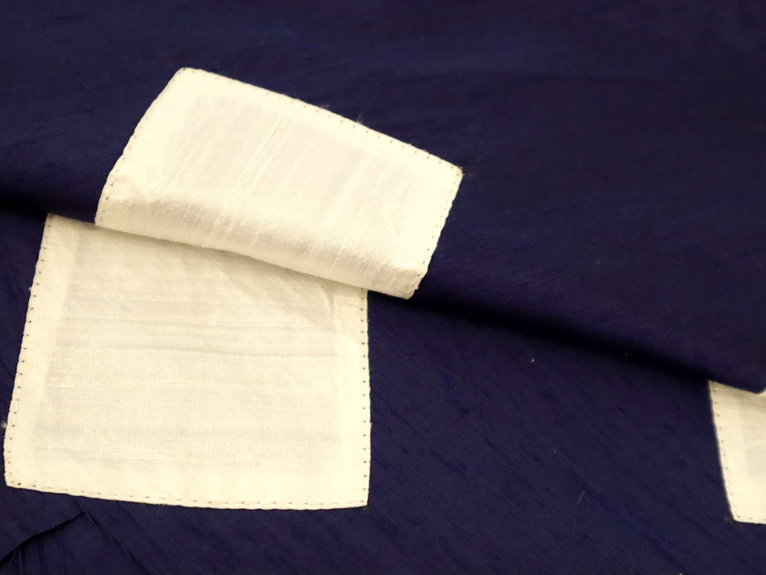 Color Block Appliqué Silk Shantung