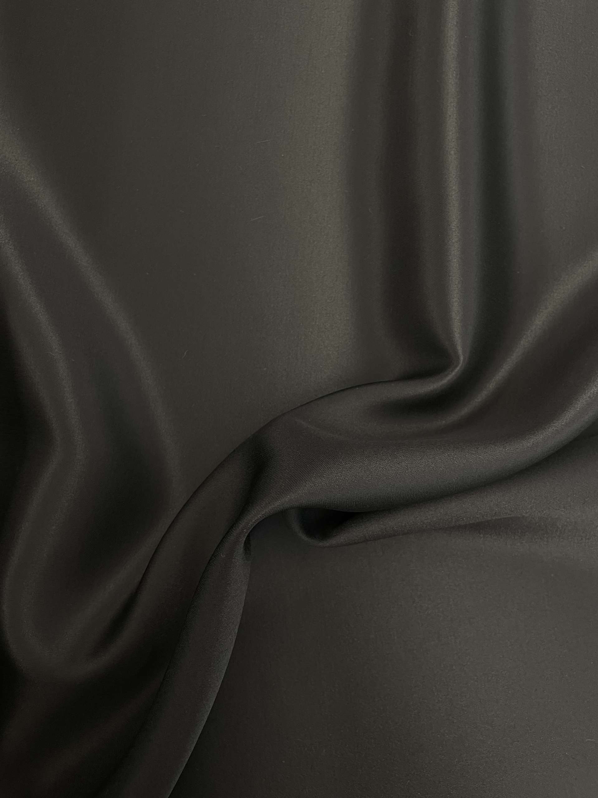 Couture Silk and Wool Gazar in Black