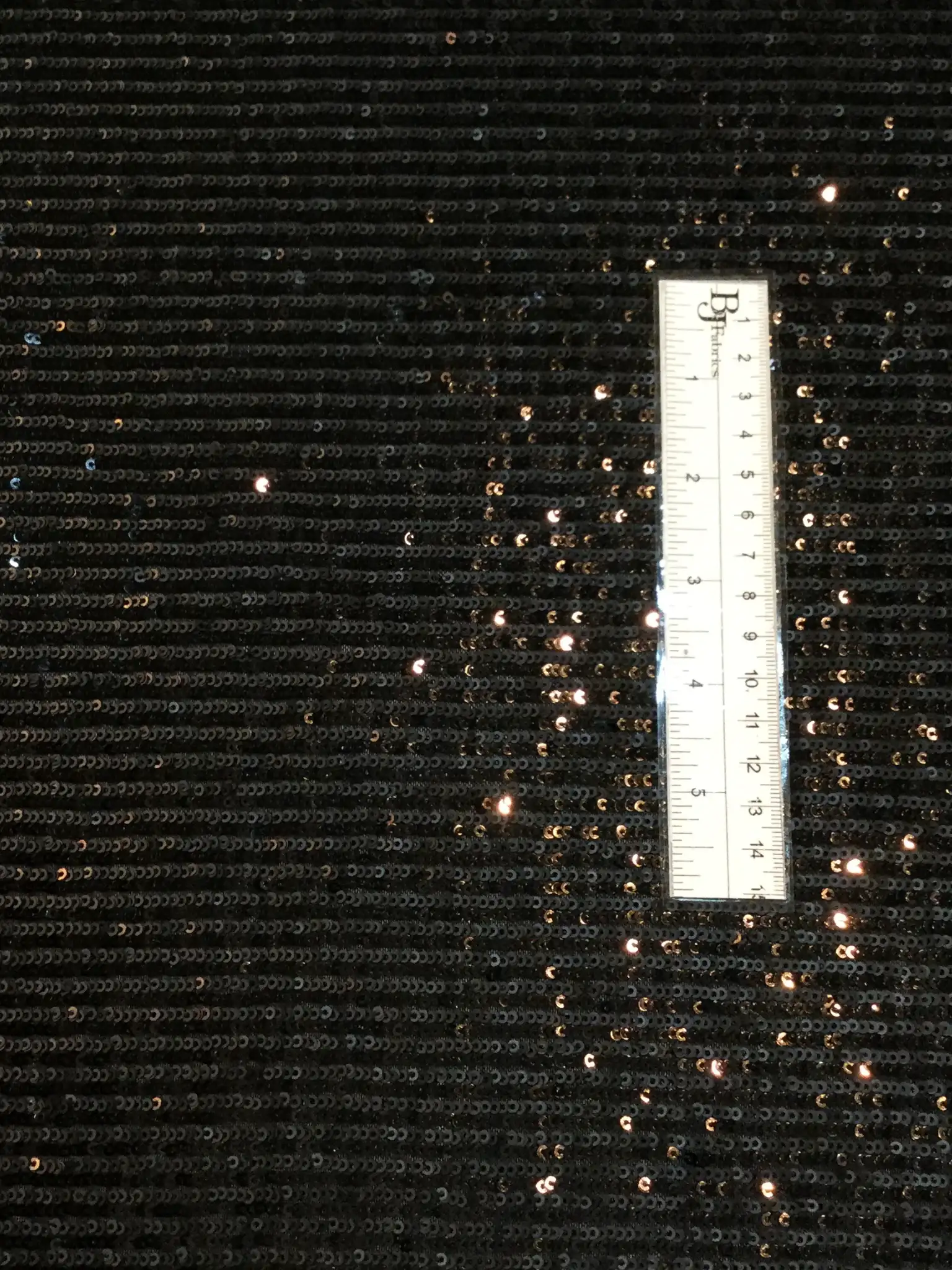Matte and Shiny Mini Sequins on Stretch Tulle in Black