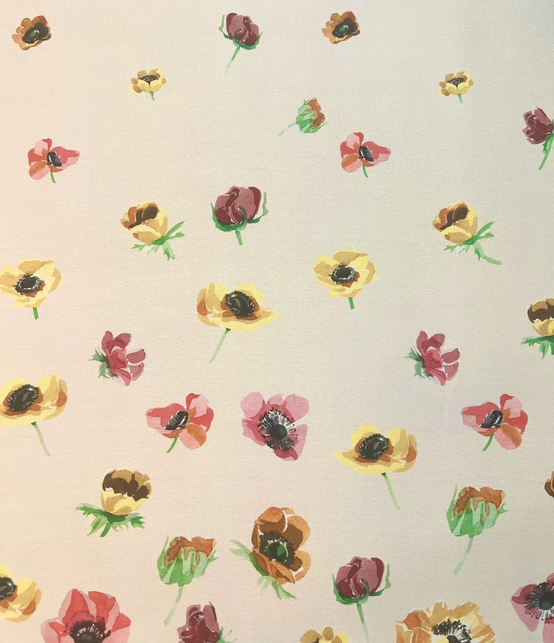 Printed Silk Satin Chiffon with Floral Degradé