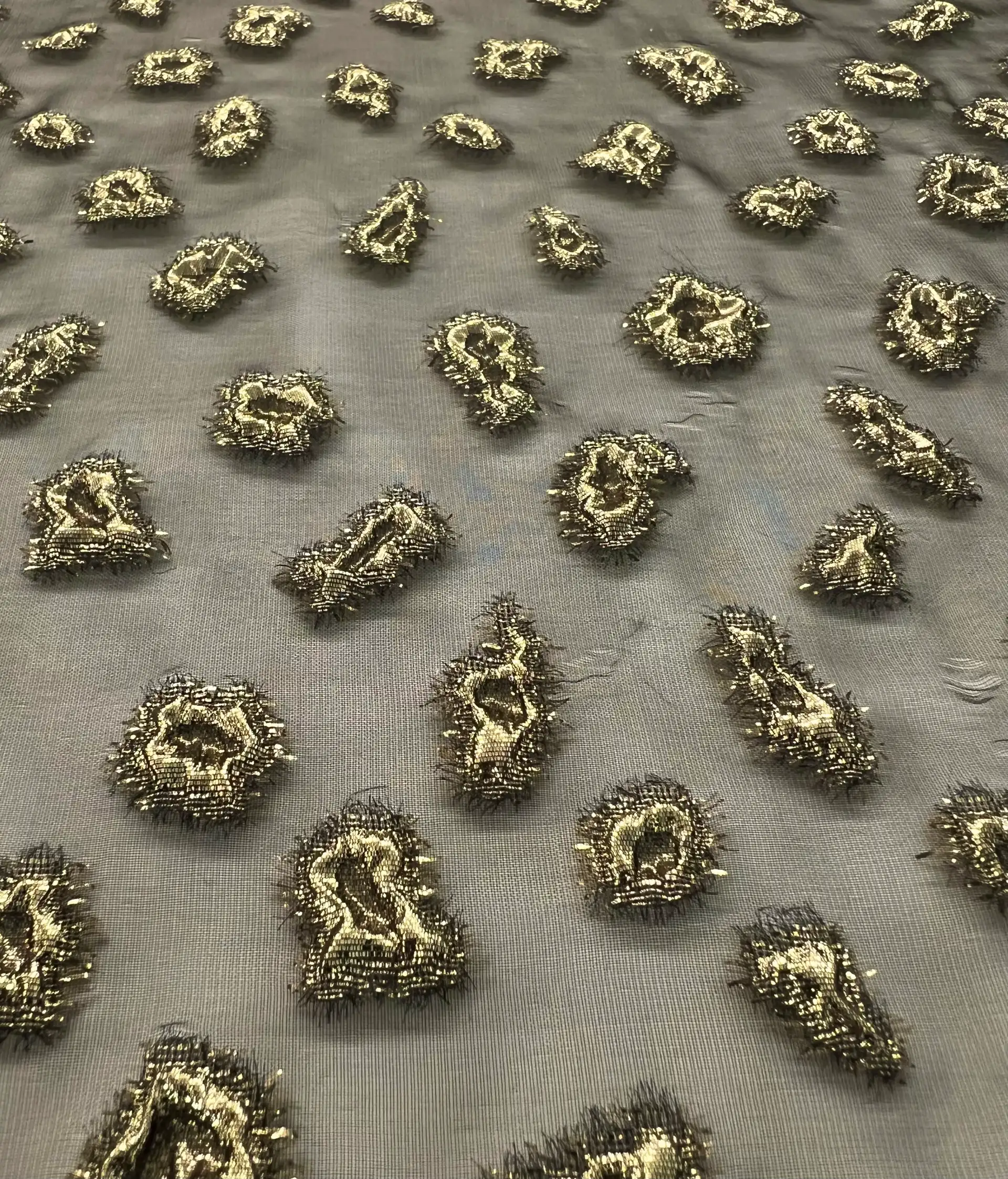 Metallic Fil Coupé Polyester Organza 