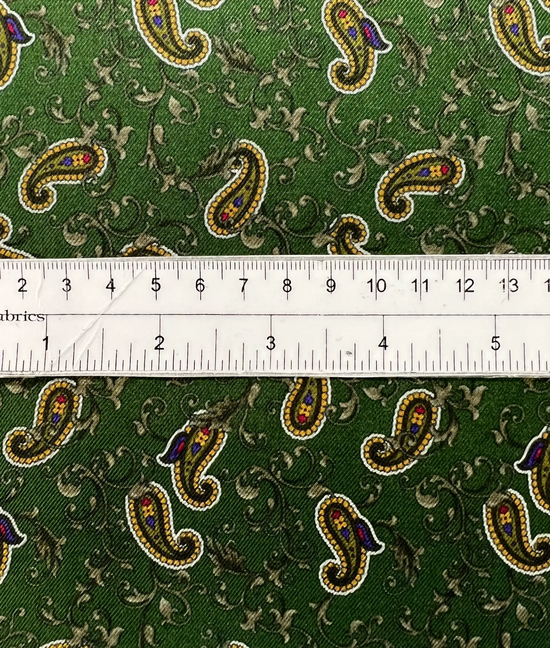 Paisley Viscose Twill Print in Green 