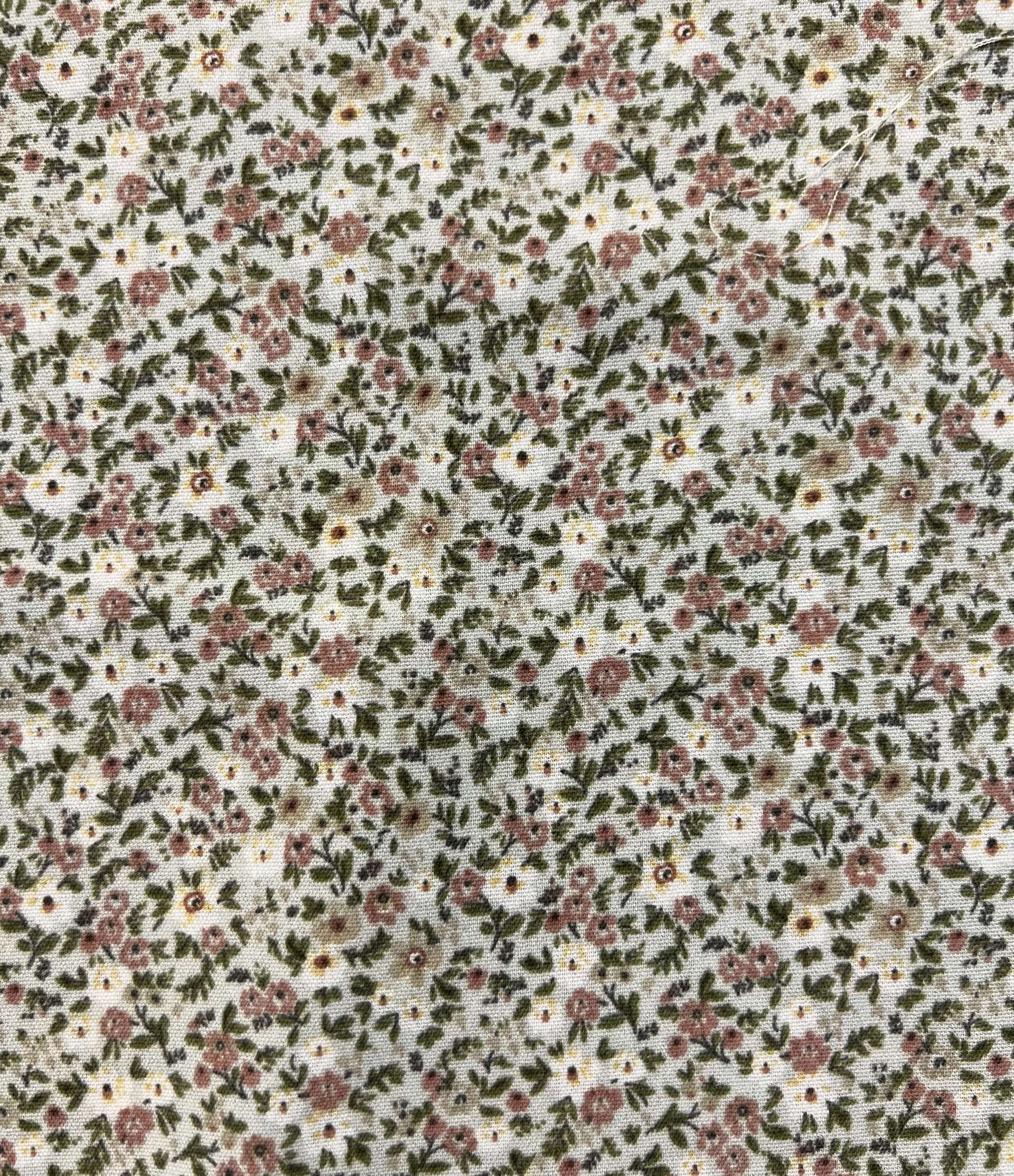 Printed Polyester Challis in Ivory 
