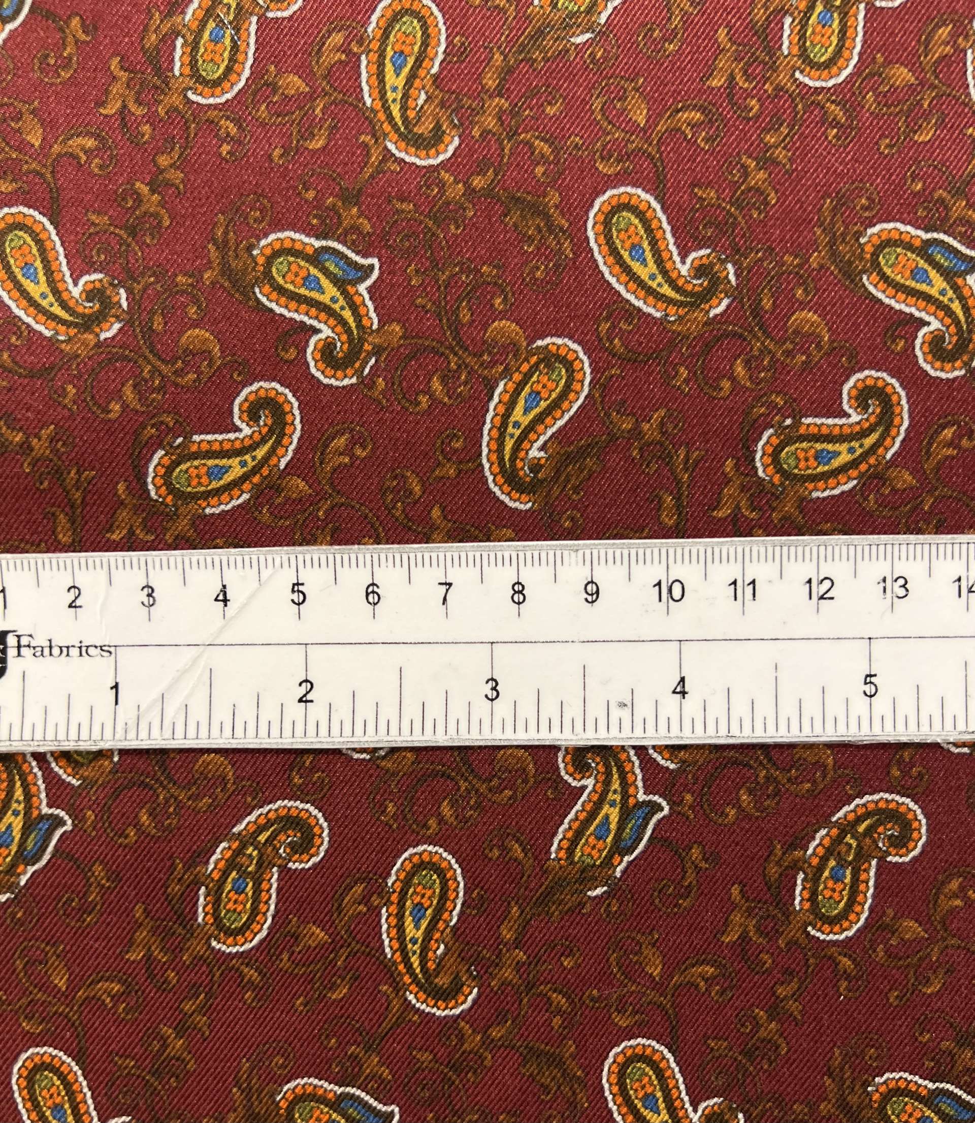 Paisley Viscose Twill Print Burgundy 