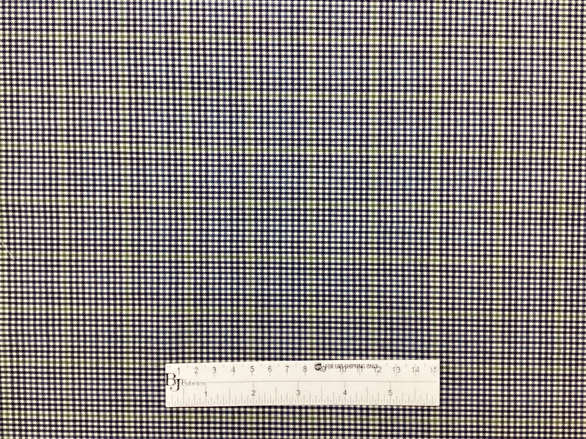 Made In Italy Wool Super 130's Check In Navy, White & Green