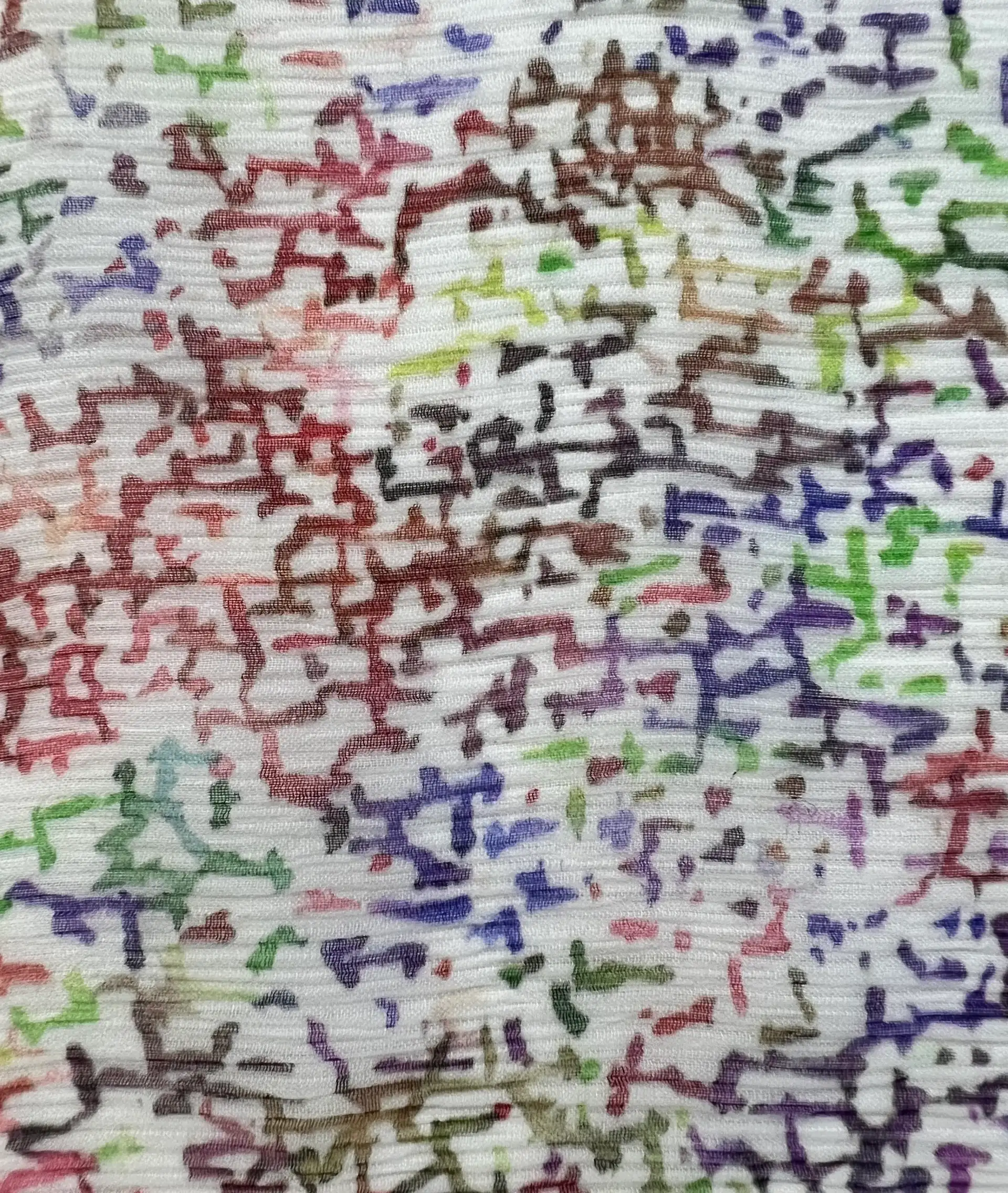 Italian Silk Crinkle Chiffon  Pollock Style Print