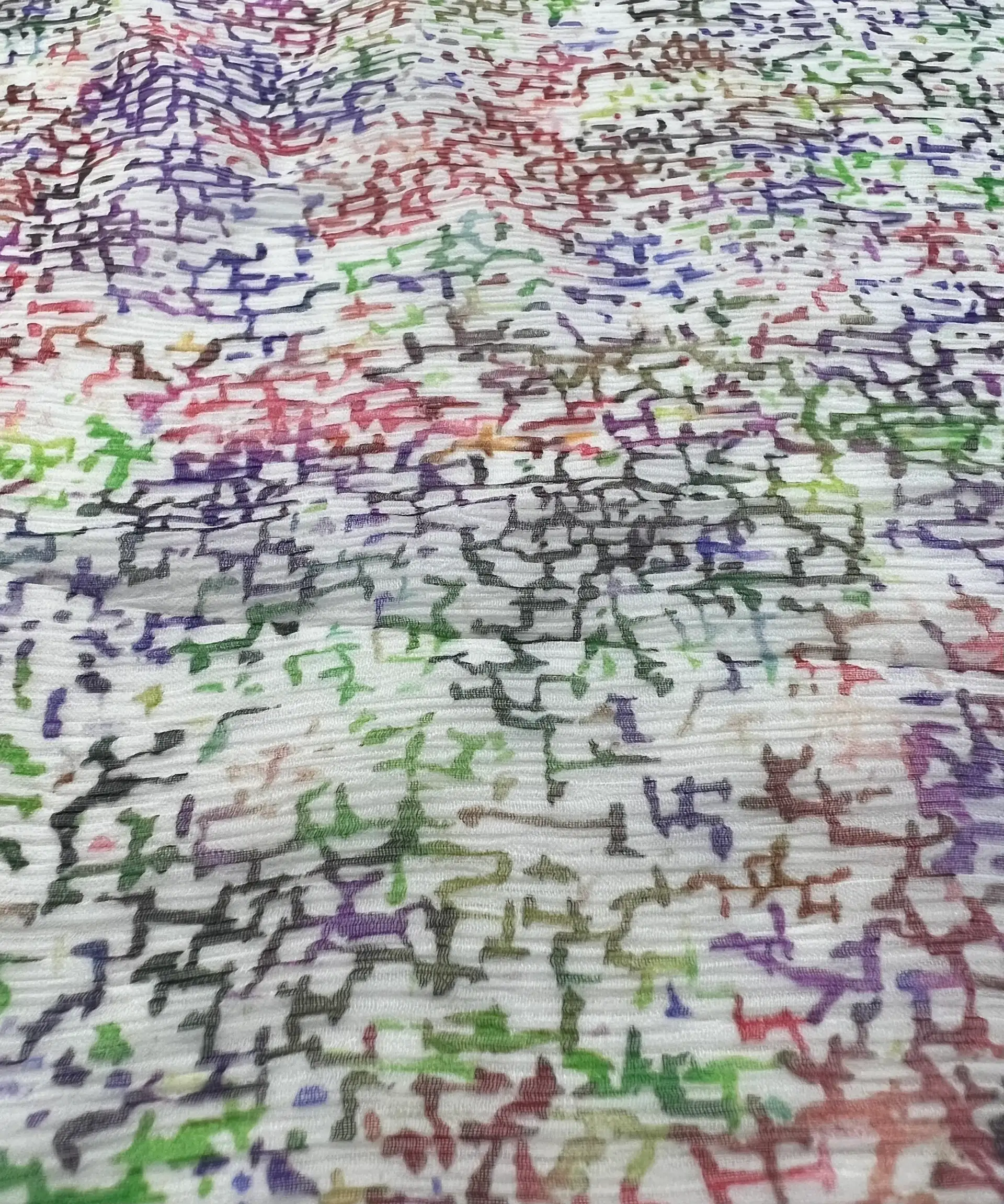 Italian Silk Crinkle Chiffon  Pollock Style Print