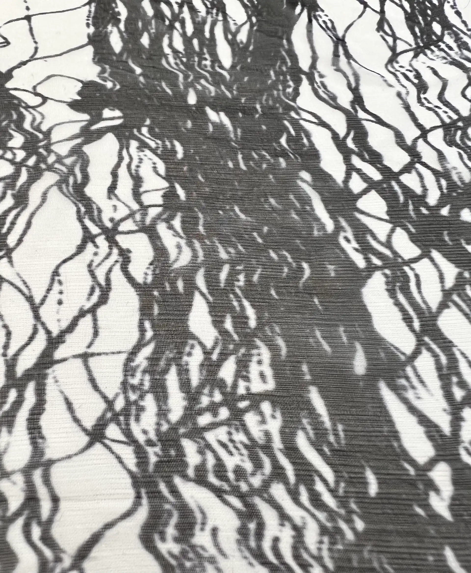 Italian Silk Chiffon Black & White Abstract Print