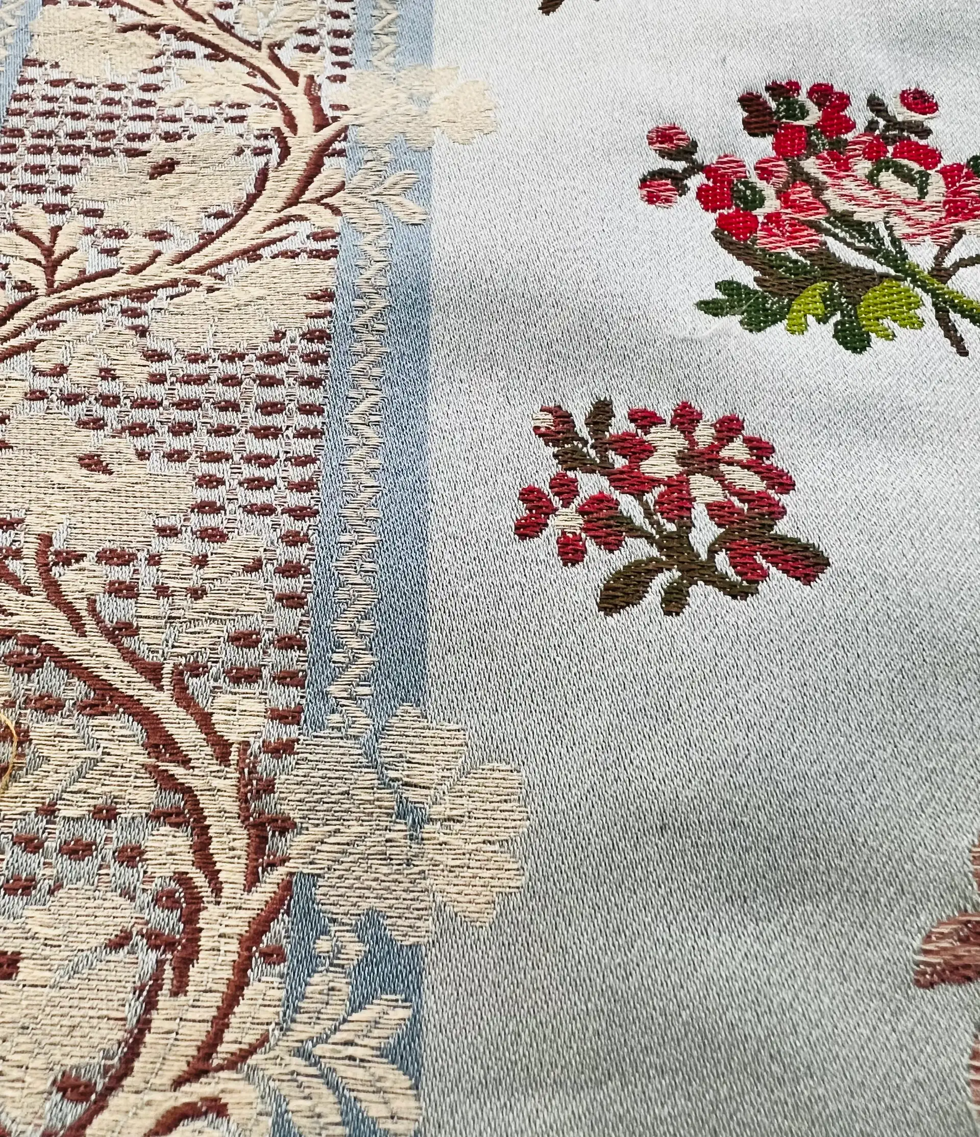 Italian Satin Tapestry Brocade "Venetian" in Robin Eggs Blue