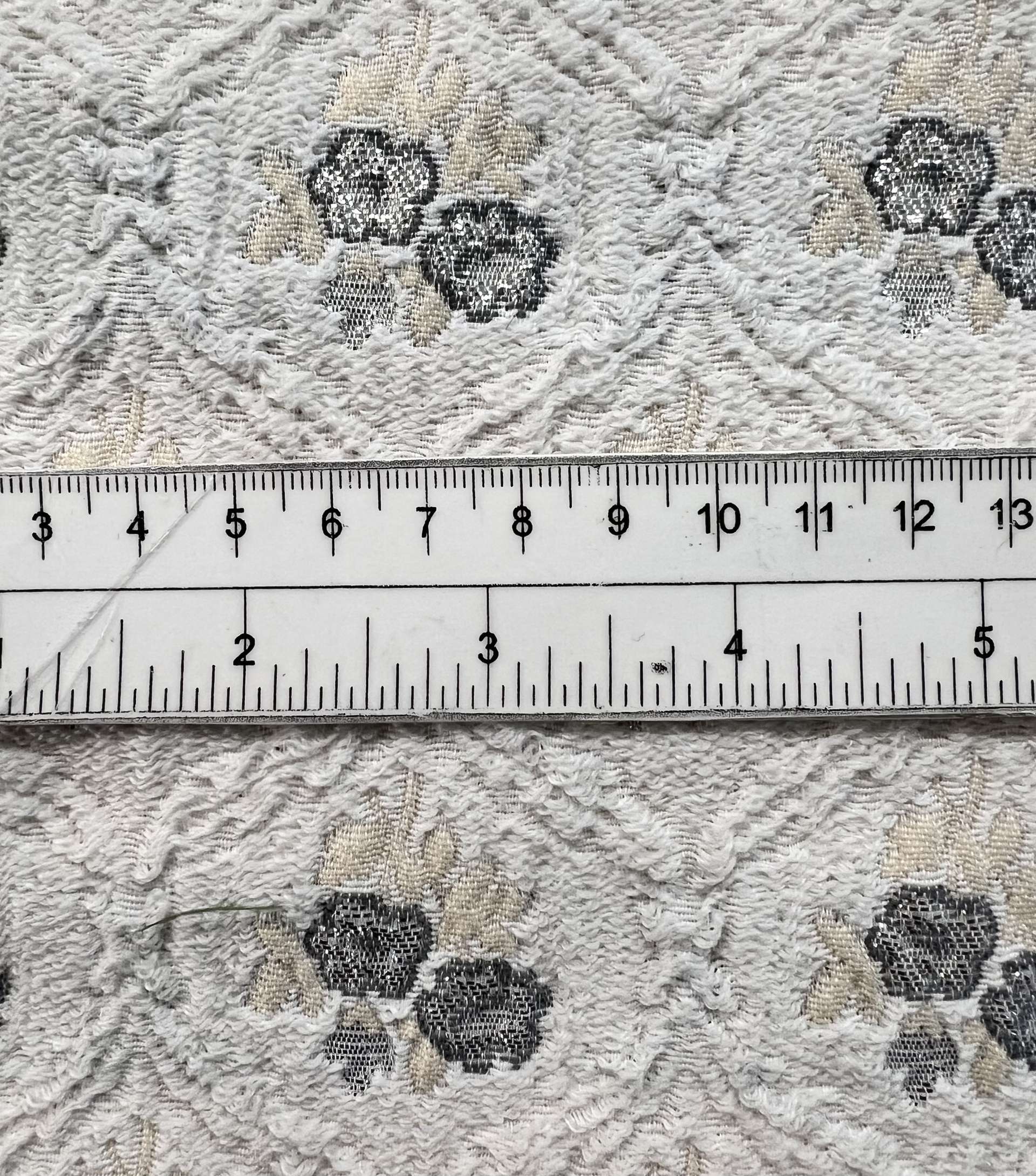 Italian Silk & Nylon with Lame Brocade in Ivory & Silver