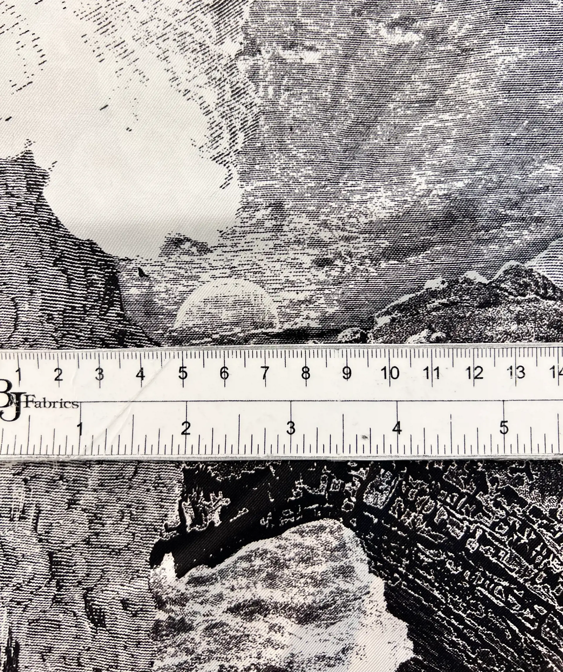 Printed Silk Twill in Grey,Black & white