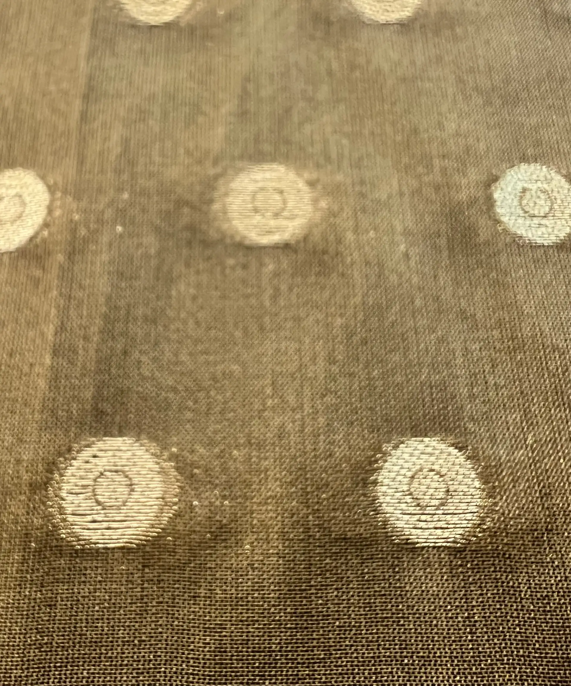 Fil Coup Silk Organza in Olive with Gold Lame
