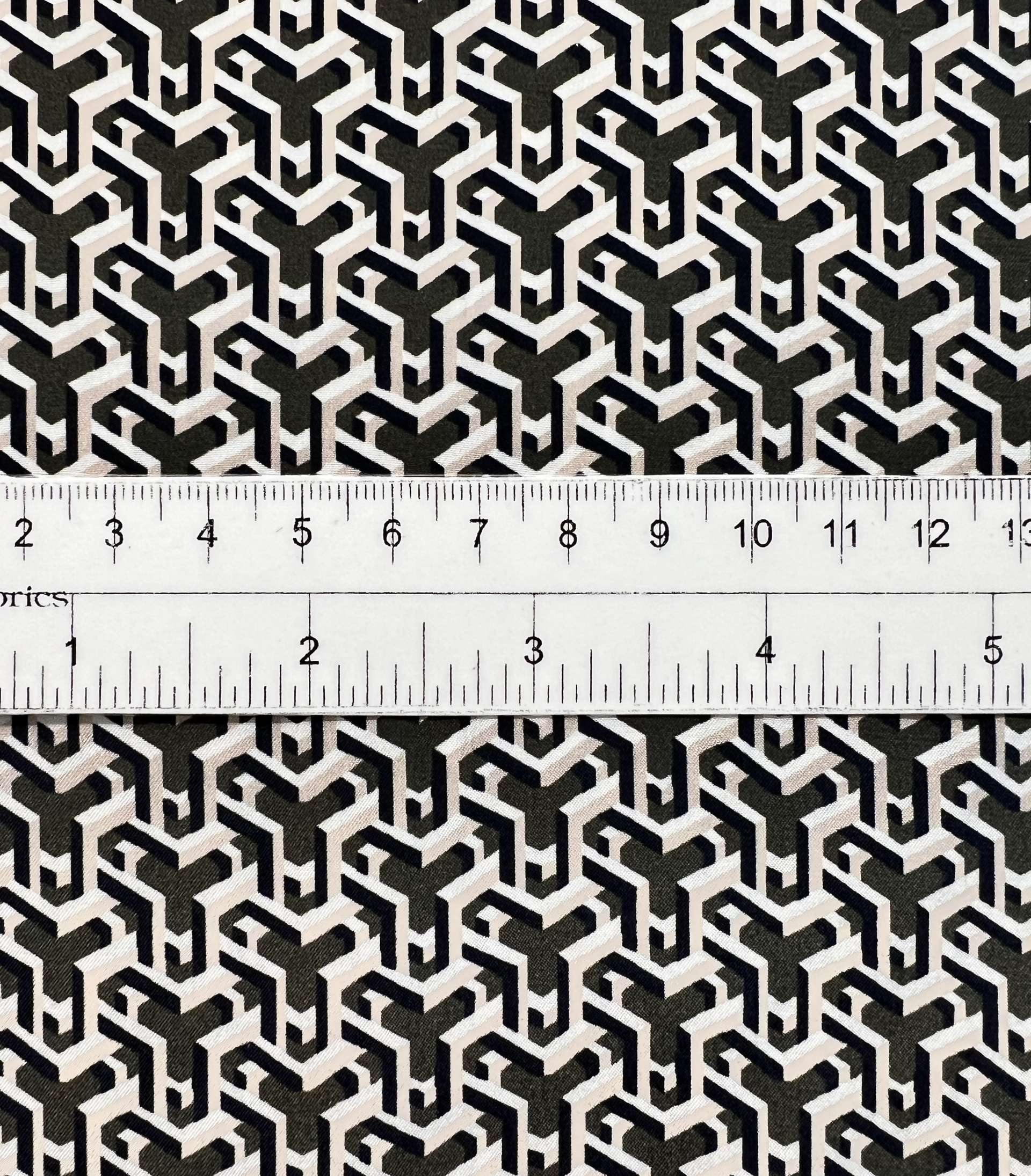 Printed Silk Reverse Charmeuse in Olive & Pink Geometric