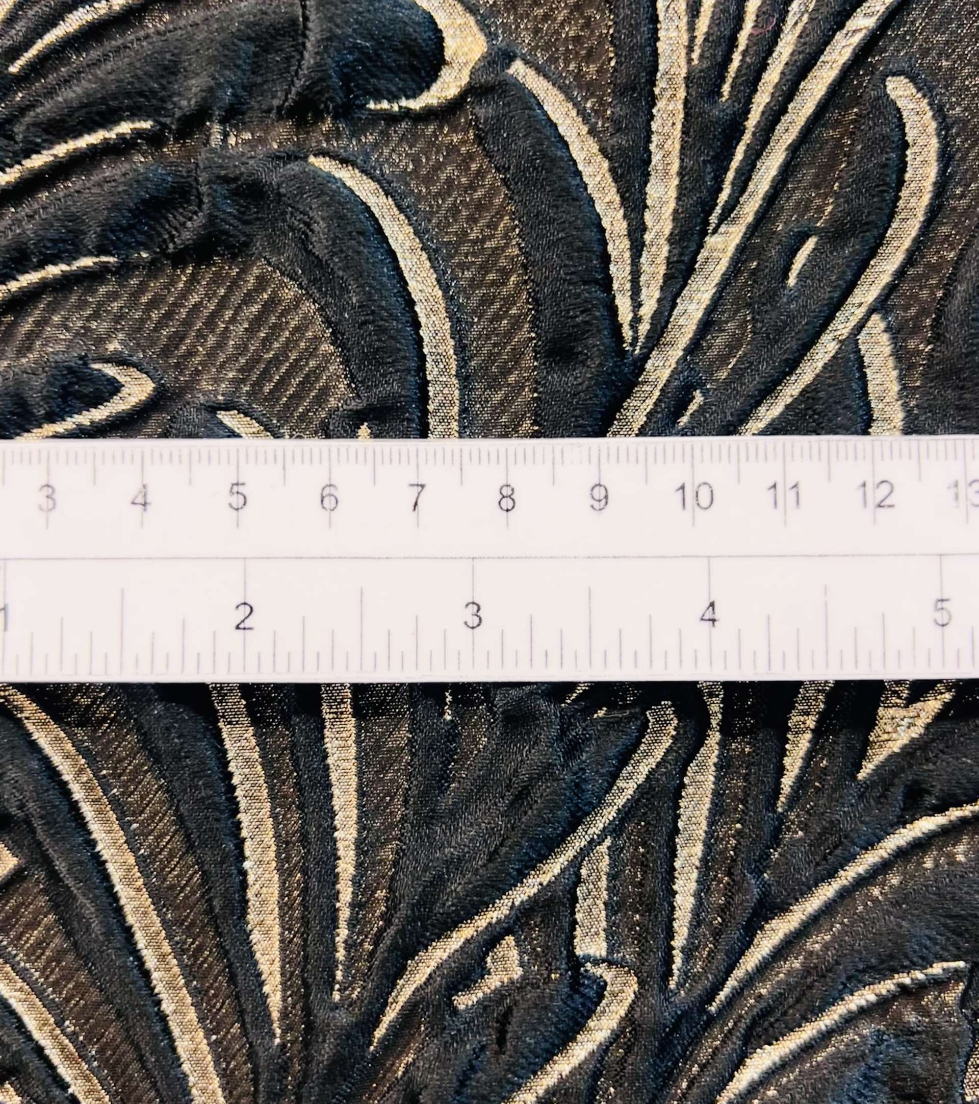 Made in Italy Silk Blend Metallic Brocade in Black/Gold