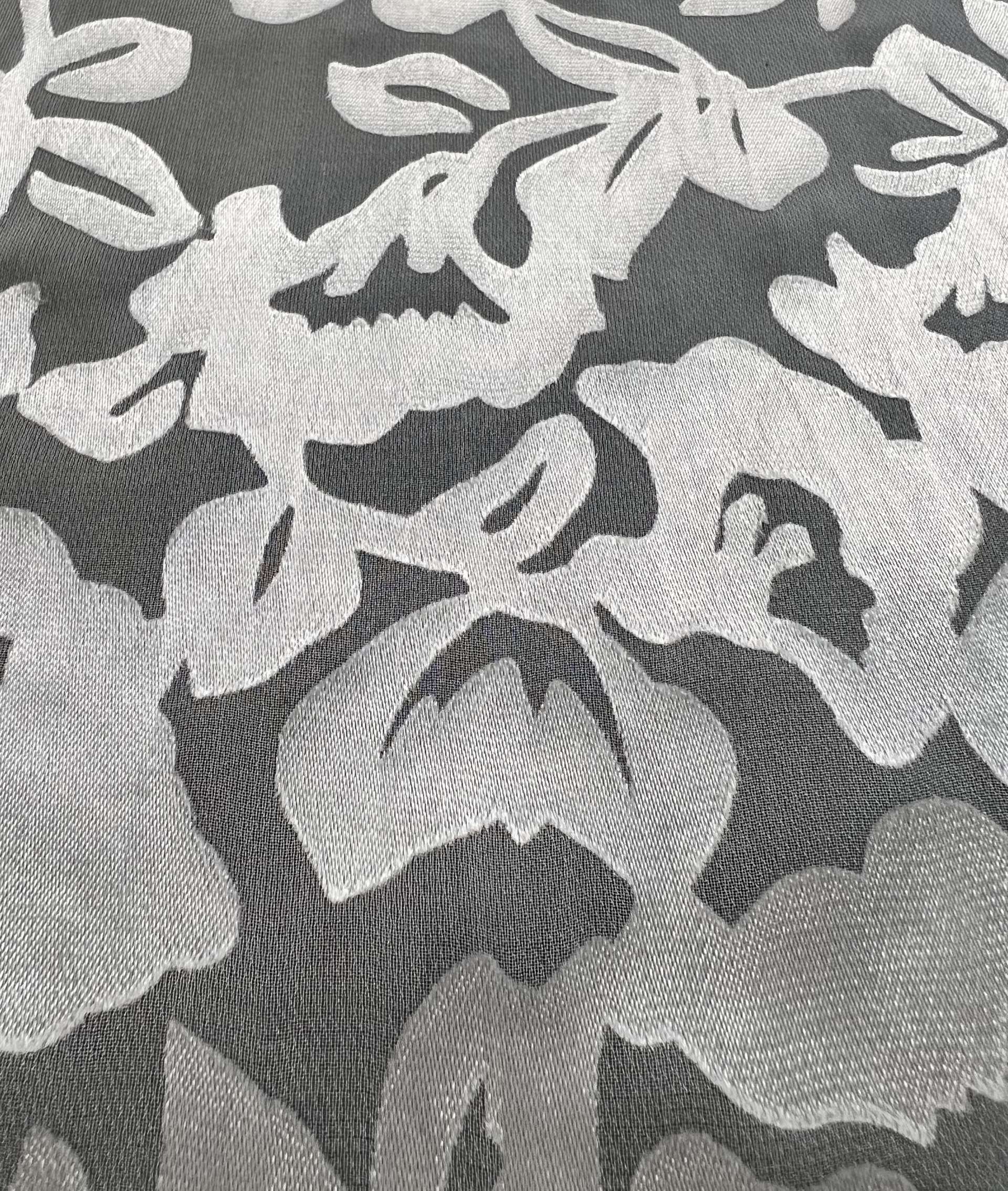 Burn Out Silk Chiffon in Silk White