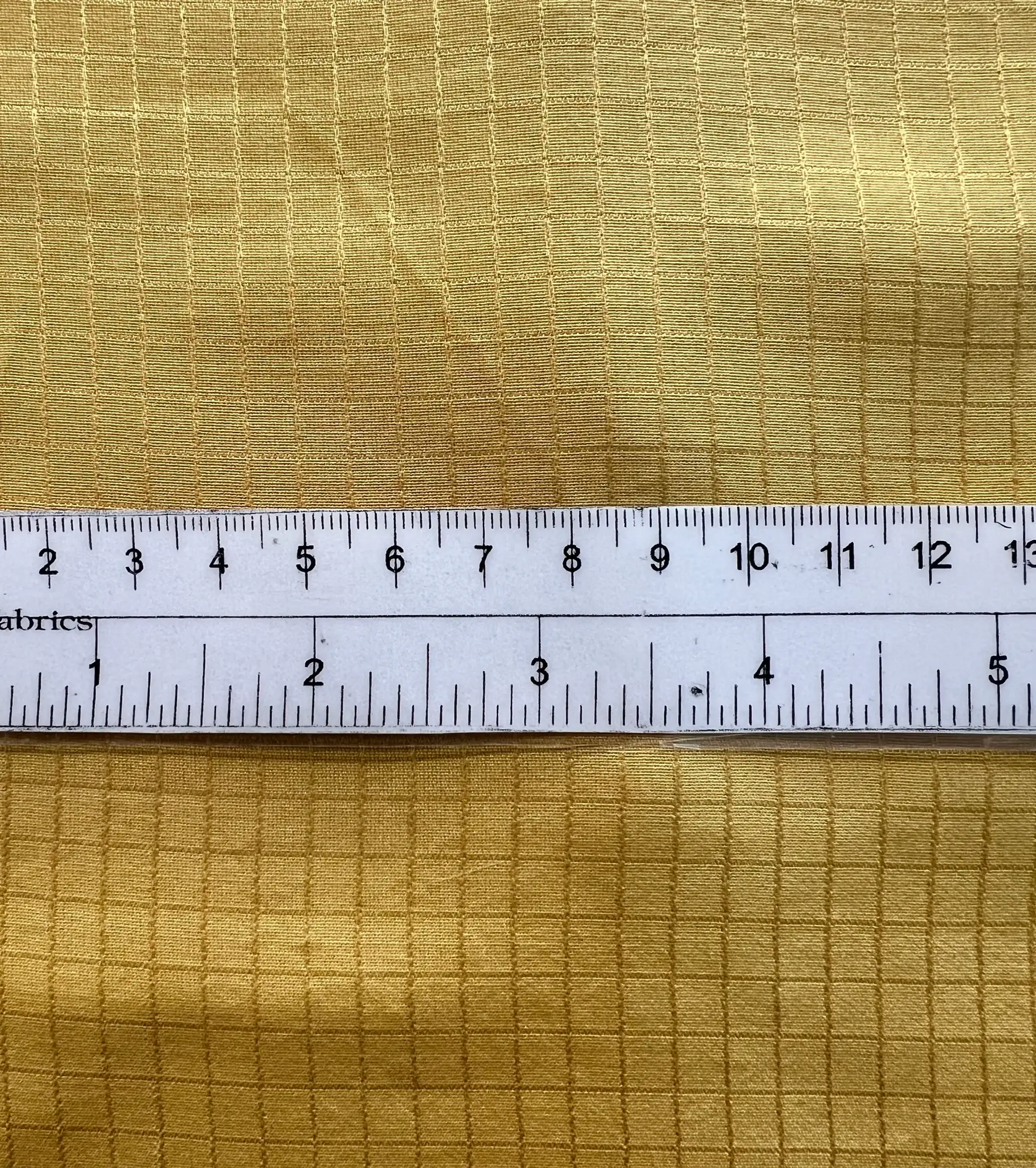 Made in Italy Pure Silk Windowpane Design Jacquard in Mustard
