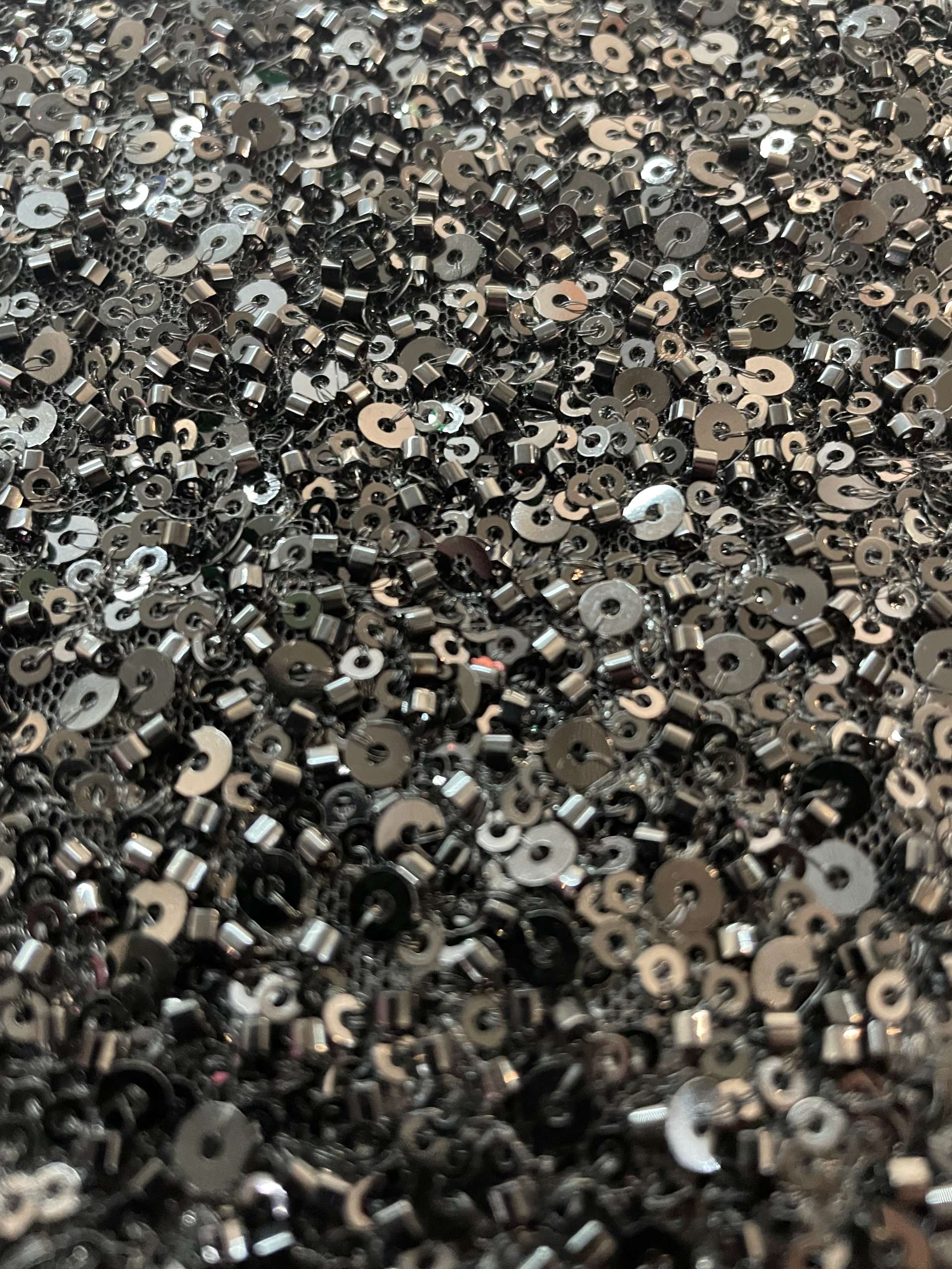 Beaded/Sequined Tulle in Black