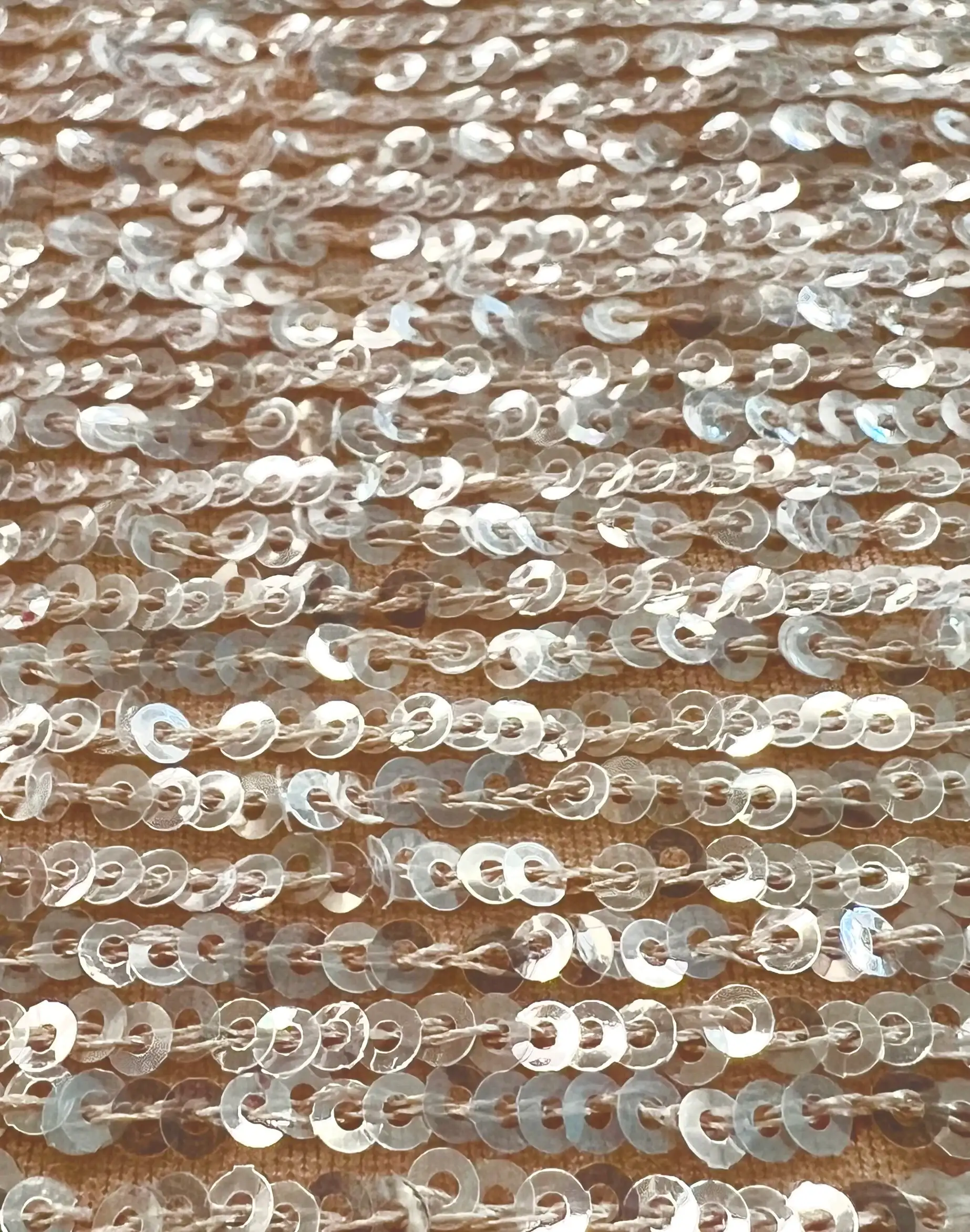 Mini Sequins on Stretch Tulle in Nude