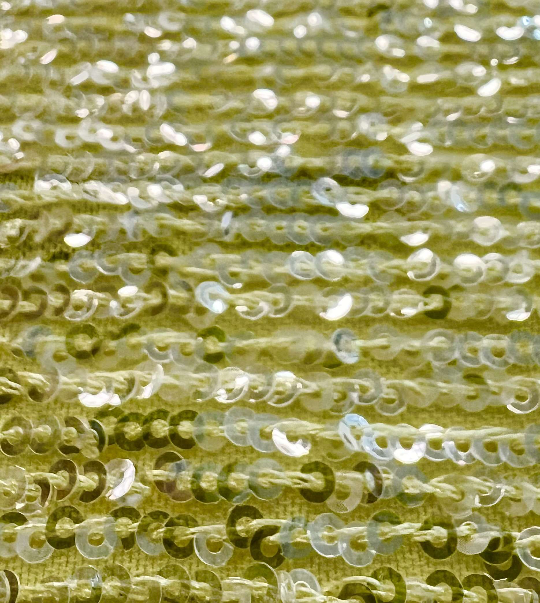 Mini Sequins on Stretch Tulle in Yellow