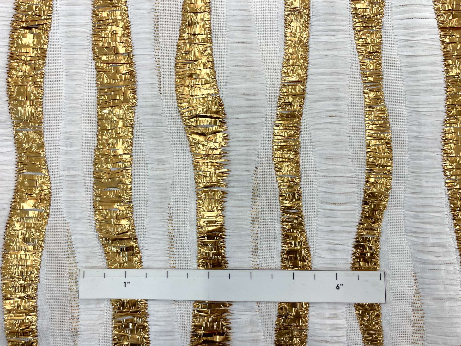 Made in Italy Nylon/Metallic Raffia Ribbon Stripe