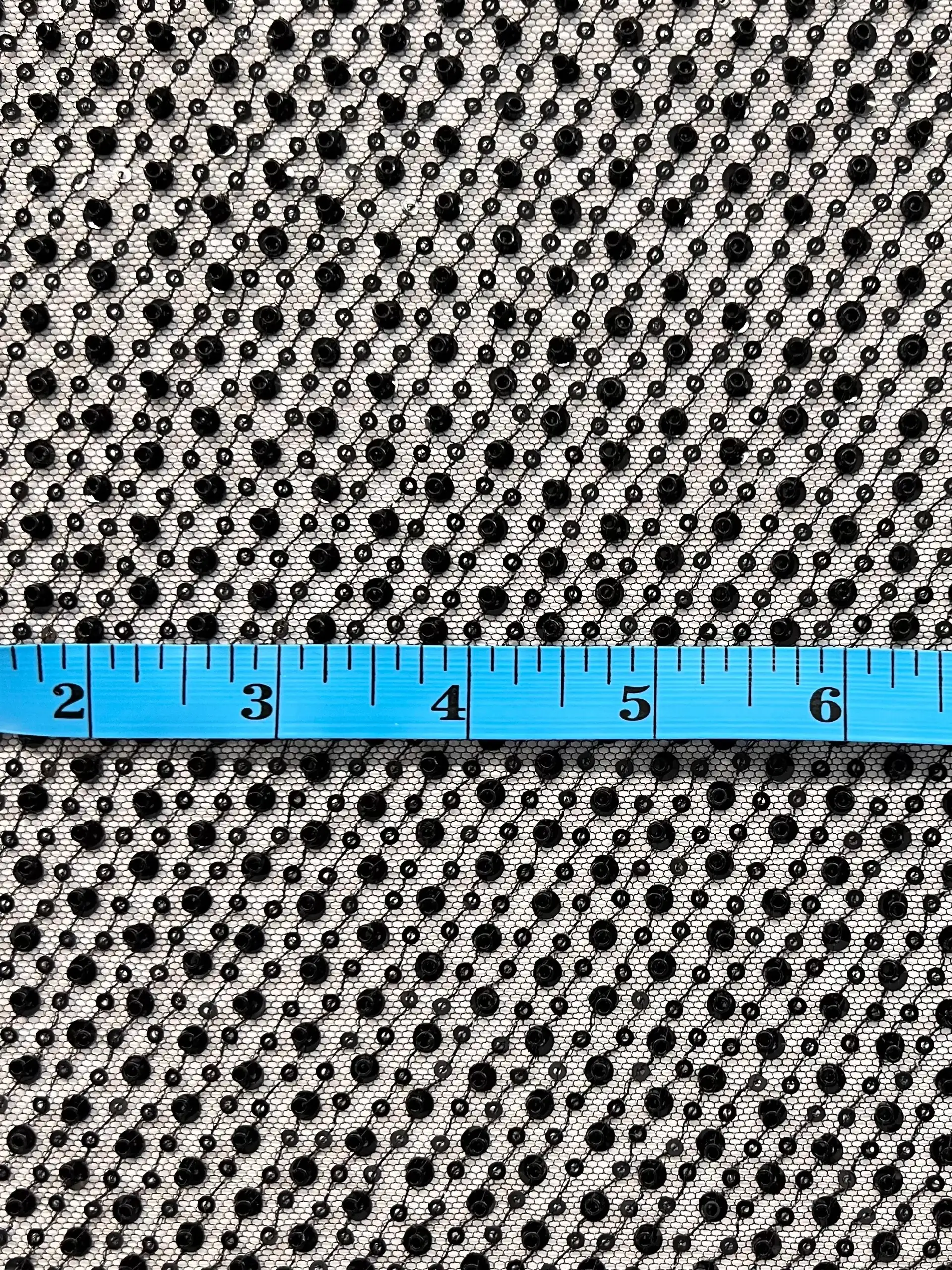 Sequin/Crystal Twill on Tulle Black/Black