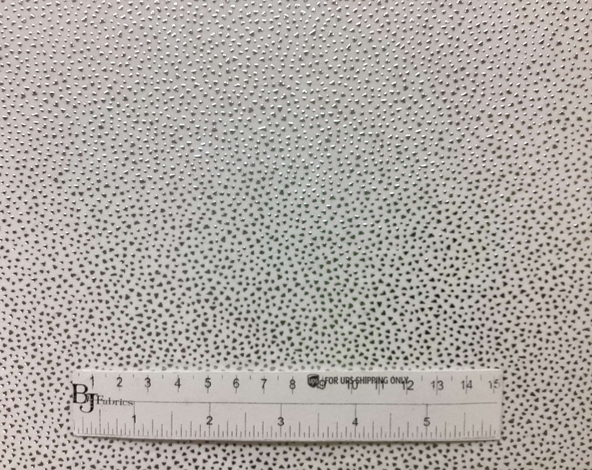 Metallic Sliver Dots On White Polyester Jersey