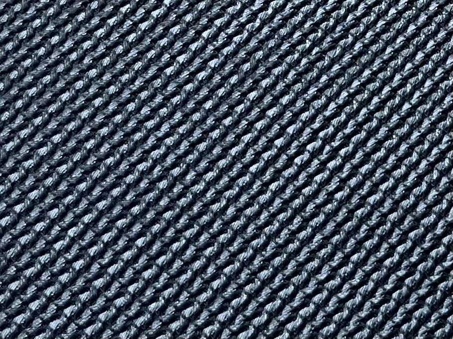 Braided Pattern Leather Look Nylon Mesh in Black