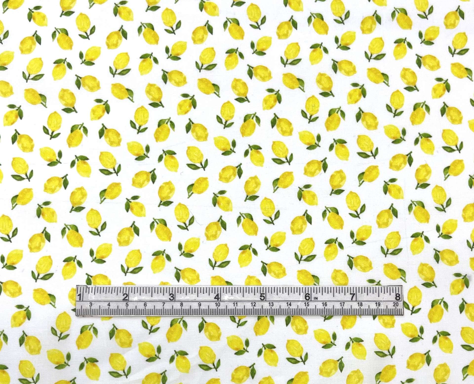 Stretch Cotton Broadcloth Lemon Print in Yellow