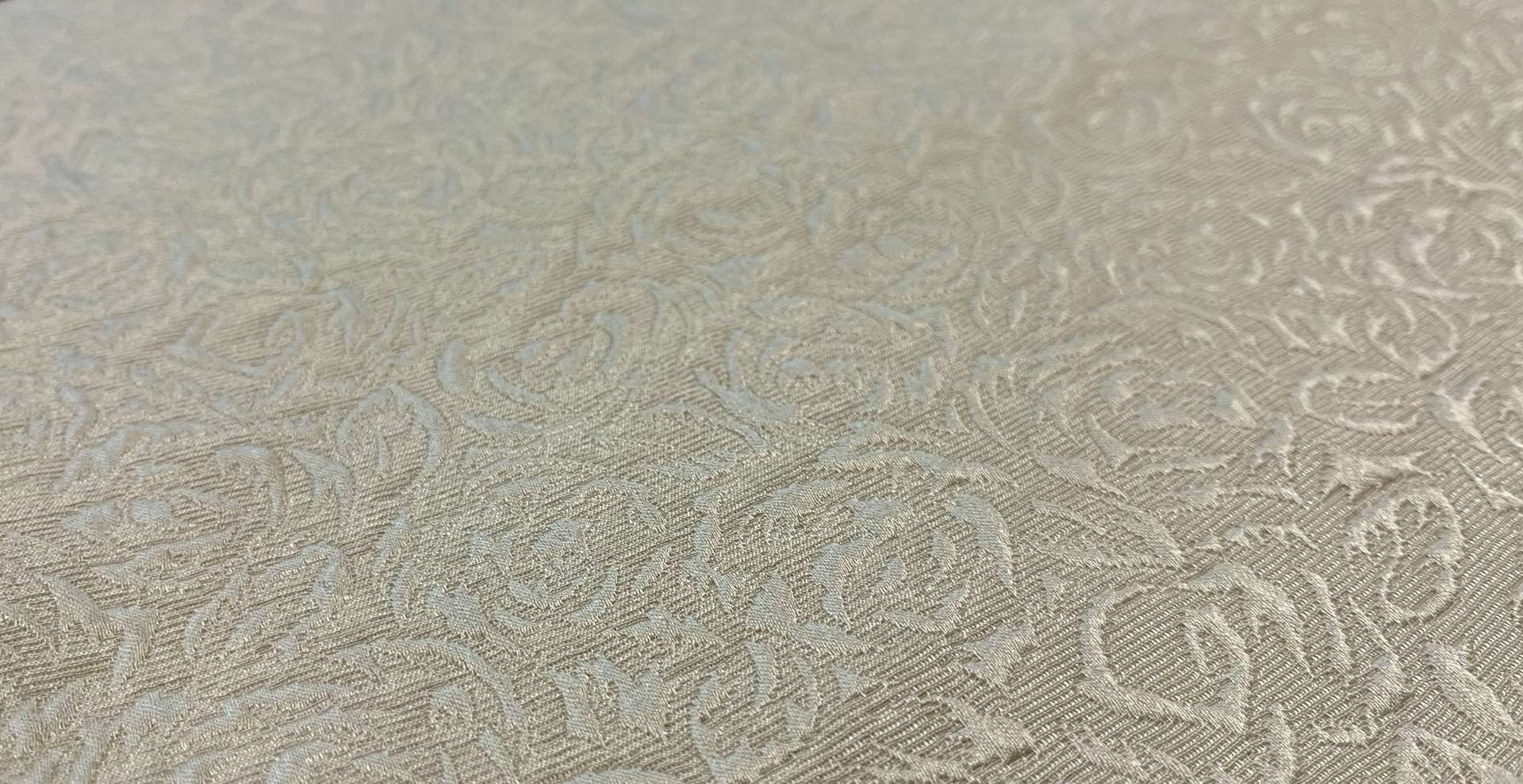 Silk and Wool Brocade in Sand Fabric in Warehouse